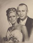 Portret Ślubny rysowany ołówkiem